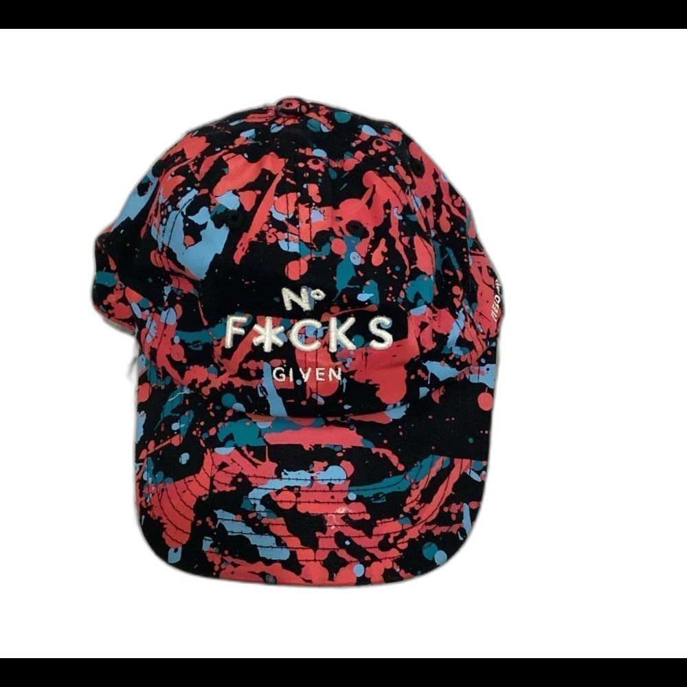 Field Grade Cap Hat Unisex Adjustable Color Multi No F*CKS Given Paint Splatter